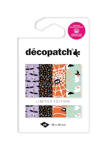 Décopatch TD928C - Assortiment de 4 papiers Foil avec dorure à chaud - papier déco Noël - Halloween tradi von Décopatch