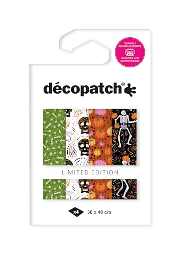 Décopatch TD934C - Assort. 4 papiers Foil Squelettes von Décopatch