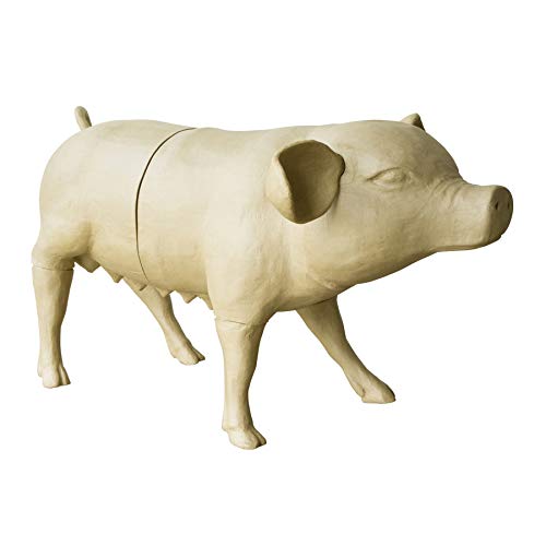 Décopatch XLA35C Schwein Mutter (aus Pappmaché, Größe XL, 127 x 74 x 72 cm, zu Personalisieren) 1 Stück natur von Decopatch