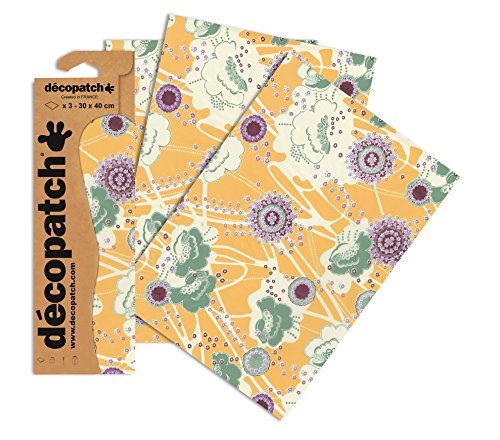 Décopatch C708O - Blisterpackung mit 3 gleichen Bögen, No. 708, 30x40cm, 1 Pack von Decopatch