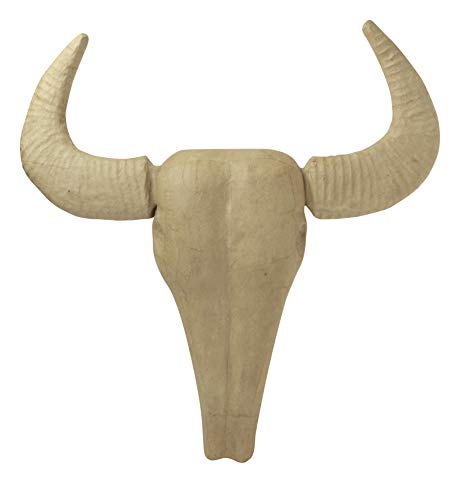 Décoptach LA015C Trophäe Büffel (aus Pappmaché, Größe M, 9,5 x 46 x 52 cm, zu Personalisieren) 1 Stück natur von Decopatch