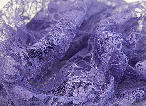 Vintage Spitzenstoff – 1,5 m breit – Meterware – 6 Farben – Hochzeit Veranstaltungen Home Textiles Decor (Uoltra Violett) von Decor Essentials