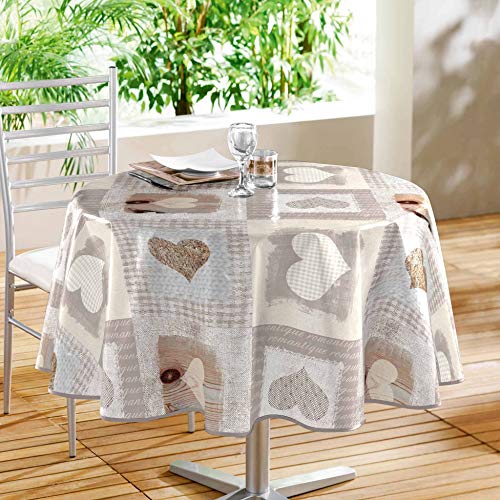 Décor Line Cosy Herzen Tischdecke, PVC, ohne, diamètre 160 cm, Gemütliches Herz Décor Line Cosy Herzen Tischdecke, PVC, ohne, diamètre 160 cm, Gemütliches Herz von Douceur d'Intérieur
