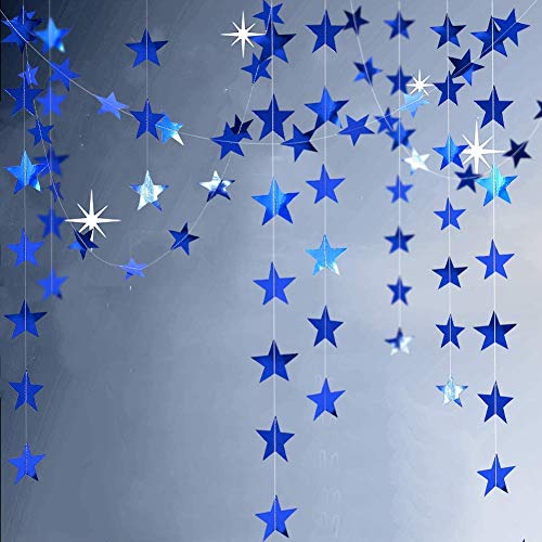Decor365 Reflective Blue Star Garlands Streamer/Bunting/Backdrop Party Decoration Stars Hanging Decor for Frozen Birthday/Blue Silver Wedding/Engagement/Royal Baby Shower/Kids Room/Home Decorations… Decor365 Reflective Blue Star Garlands Streamer/Bunting/Backdrop Party Decoration Stars Hanging Decor for Frozen Birthday/Blue Silver Wedding/Engagement/Royal Baby Shower/Kids Room/Home Decorations… von Decor365