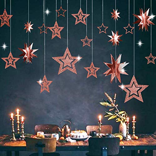 Glitzer-Girlande mit Sternen-Motiv, glitzernd, Stern, Party-Dekoration, 3D-Stern-Ausschnitt, zum Aufhängen, für Geburtstag, Babyparty, Hochzeit, Weihnachten, Verlobung Glitzer-Girlande mit Sternen-Motiv, glitzernd, Stern, Party-Dekoration, 3D-Stern-Ausschnitt, zum Aufhängen, für Geburtstag, Babyparty, Hochzeit, Weihnachten, Verlobung von Decor365