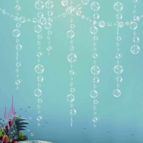 Weiße transparente Luft-Girlanden für Party-Dekorationen, zum Aufhängen, schwimmende Luftblasen, Ausschnitt, Hintergrund für Meerjungfrau unter dem Meer, Geburtstag, Zuhause, Kinderzimmer von Decor365