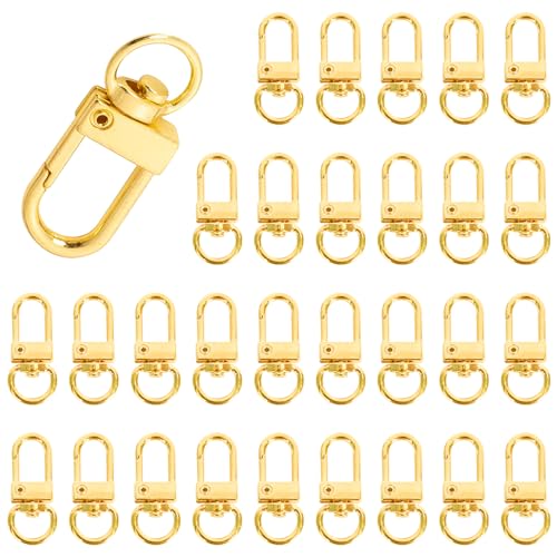 30 Stück Karabinerhaken Metal Hummer Krallenverschlüsse Drehbare Verschlüsse Karabiner Schnallen Dreh Snap Ring Haken Schlüsselanhänger Schwenker Schlüsselring für DIY Taschen Basteln (Vergoldet) 30 Stück Karabinerhaken Metal Hummer Krallenverschlüsse Drehbare Verschlüsse Karabiner Schnallen Dreh Snap Ring Haken Schlüsselanhänger Schwenker Schlüsselring für DIY Taschen Basteln (Vergoldet) von DecorDwell