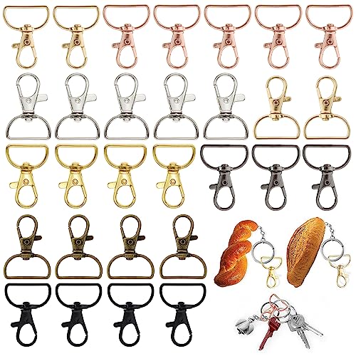 35 Stück Karabiner Schlüsselanhänger,Schlüsselanhänger-Clip-Haken,drehbarer Karabinerhaken,Schlüsselring Verschluss,Premium-D-Ring-Clip,Clip Schlüsselring,kleiner Metall-Drehgelenk von DecorDwell