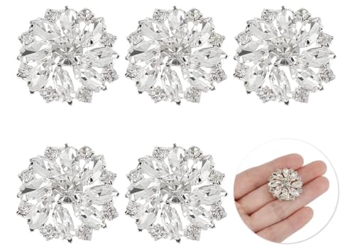6 Stück Blumen Strass Knöpfe, Kristall Weiß Farbe Aufnähknöpfe, Blume Form Strass Knopf Kleidung DIY Dekoration, Kleine Strassknöpfe für Handwerk Kleidung Taschen 6 Stück Blumen Strass Knöpfe, Kristall Weiß Farbe Aufnähknöpfe, Blume Form Strass Knopf Kleidung DIY Dekoration, Kleine Strassknöpfe für Handwerk Kleidung Taschen von DecorDwell
