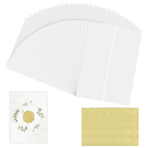 60 Pergamentpapier für Einladungen 13.5x18cm,Vorgefaltet Vellum Paper Pergamenthüllen für Hochzeitseinladungen Babypartys Geburtstagseinladungen 60 Pergamentpapier für Einladungen 13.5x18cm,Vorgefaltet Vellum Paper Pergamenthüllen für Hochzeitseinladungen Babypartys Geburtstagseinladungen von DecorDwell