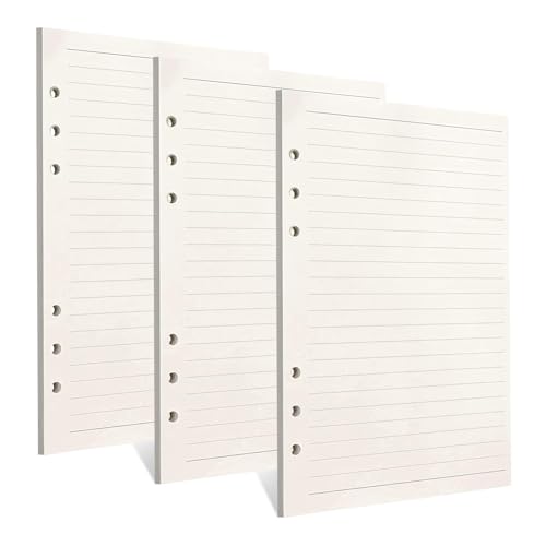 A5 Nachfüllpapier, 135 Blätter A5 Papier 6 Löcher Nachfülleinlagen Loose Notizpapier, Ordnerfüllpapier Grid Paper 100GSM Dickes Nachfüllpapier für Notizbuch Tagbuch Skizze Malerei (Linie) von DecorDwell