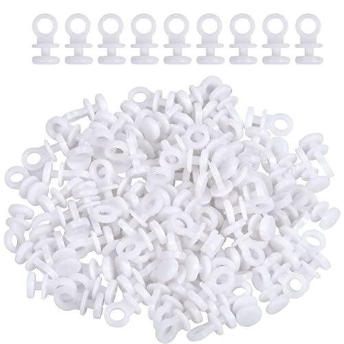 DecorDwell150PCS Gardinenhaken für Schienen,Vorhangschiene Haken für Schlafzimmer, Wohnmobile, Schränke,Weiß Kunststoff Vorhanghaken Schienen Gardinengleiter,Curtain Hooks Gliders von DecorDwell