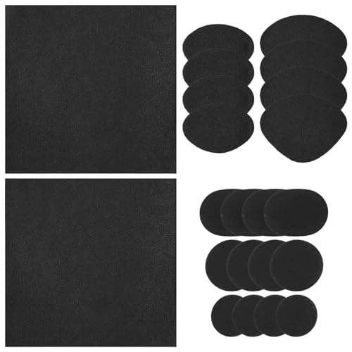 Schuhabsatz Reparatur Patches, 22 Stück Patch Set für Schuhlöcher, Selbstklebenden Fersenflicken, Nylon Reparatur Patches für Lederschuhe, Stoffschuhe (Schwarz, Quadratische, Rautenförmige, Ovale) von DecorDwell