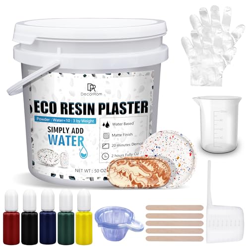 DecorRom Eco Resin Gipspulver - 1.4kg Ungiftiges Modelliergips Gießmasse Gips Pulver zum Gießen, Modellieren - Wasseraktiviertes Harz Keramikgips Gießpulver für Silikonformen, DIY Kreative Projekte DecorRom Eco Resin Gipspulver - 1.4kg Ungiftiges Modelliergips Gießmasse Gips Pulver zum Gießen, Modellieren - Wasseraktiviertes Harz Keramikgips Gießpulver für Silikonformen, DIY Kreative Projekte von DecorRom