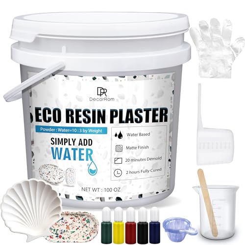 DecorRom Eco Resin Gipspulver - 2.8kg Ungiftiges Modelliergips Gießmasse Gips Pulver zum Gießen, Modellieren - Wasseraktiviertes Harz Keramikgips Gießpulver für Silikonformen, DIY Kreative Projekte von DecorRom