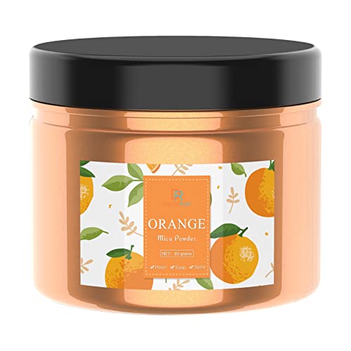 Epoxidharz Farbe, Metallic Seifenfarbe - 60g Orange Pulver Pigment für die Epoxy Resin Farbe, Seifenherstellung, Mica Powder Farbpigmente - Harz Pigmentpulver Farben für Epoxidharz, Slime, Lipgloss Epoxidharz Farbe, Metallic Seifenfarbe - 60g Orange Pulver Pigment für die Epoxy Resin Farbe, Seifenherstellung, Mica Powder Farbpigmente - Harz Pigmentpulver Farben für Epoxidharz, Slime, Lipgloss von DecorRom