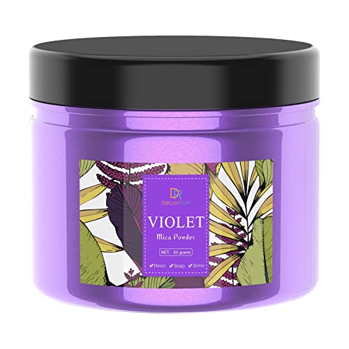 Epoxidharz Farbe, Metallic Seifenfarbe - 60g Viole Pulver Pigment für die Epoxy Resin Farbe, Seifenherstellung, Mica Powder Farbpigmente - Harz Pigmentpulver Farben für Epoxidharz, Slime, Lipgloss Epoxidharz Farbe, Metallic Seifenfarbe - 60g Viole Pulver Pigment für die Epoxy Resin Farbe, Seifenherstellung, Mica Powder Farbpigmente - Harz Pigmentpulver Farben für Epoxidharz, Slime, Lipgloss von DecorRom