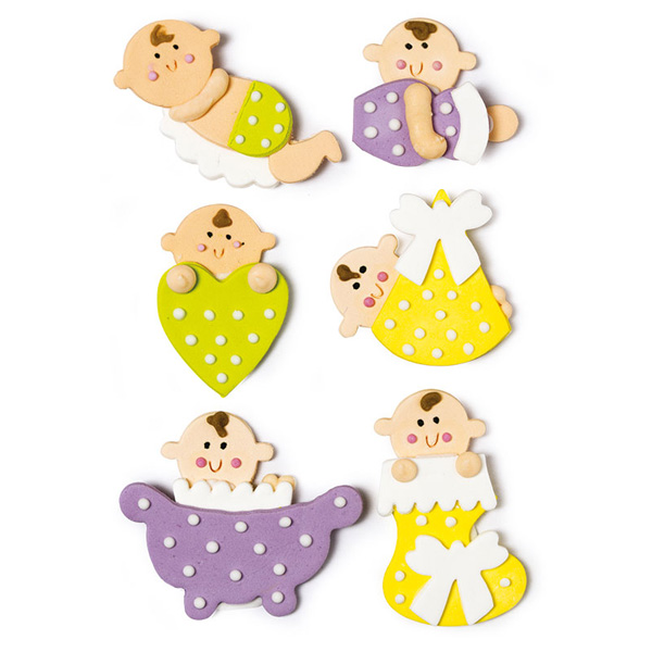 5 Baby Shower Zuckerdekore, ca. 5cm von Decora