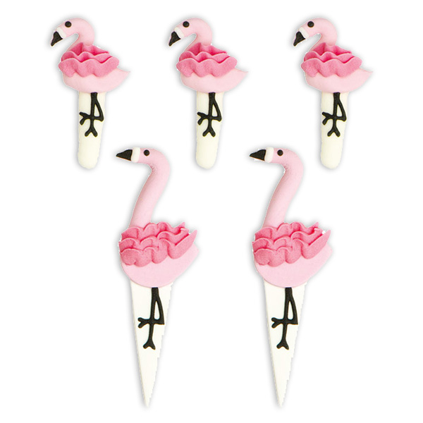 5 Flamingo Zuckerdekore, ca. 5-7cm von Decora