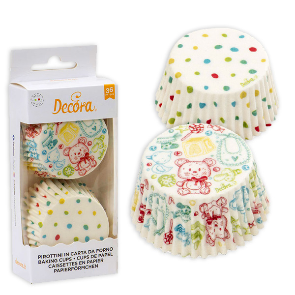 Baby Muffinförmchen, 36 Stück in 2 Designs von Decora