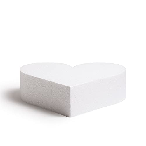 Decora, 0174031 Herzförmiger Styropor-Dummy einzeln verpackt, Ideal als Unterlage für gestapelte Kuchen, Gerade Kanten, 40 X H 7,5 cm. von Decora