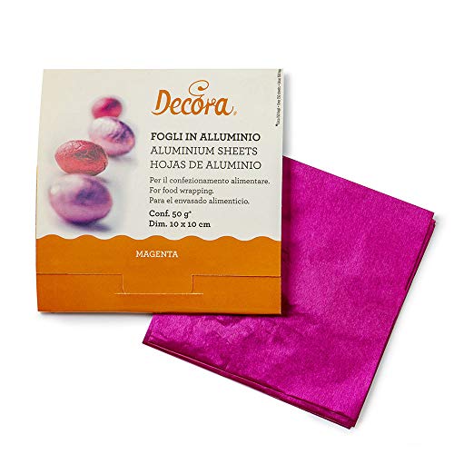 DECORA 0796210 PRALINENFOLIE Magenta 50G 10 X 10 cm 150ST von Decora