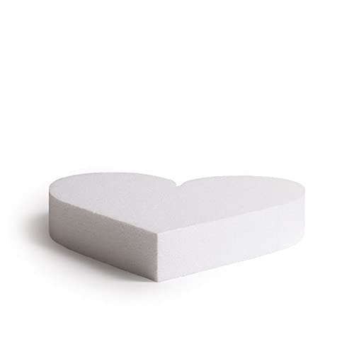 Decora, 0173912 Herzförmiger Styropor-Dummy, Ideal als Unterlage für gestapelte Kuchen, Gerade Kanten, 50 X H 5 cm. von Decora