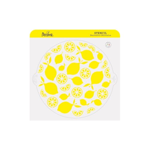 Decora 9270952 Deko-Schablone Zitrone, Durchmesser 25 cm, aus lebensmittelechtem Kunststoff, für Zeichnungen auf Kuchen, Süßigkeiten und Keksen, hergestellt in Italien Decora 9270952 Deko-Schablone Zitrone, Durchmesser 25 cm, aus lebensmittelechtem Kunststoff, für Zeichnungen auf Kuchen, Süßigkeiten und Keksen, hergestellt in Italien von Decora