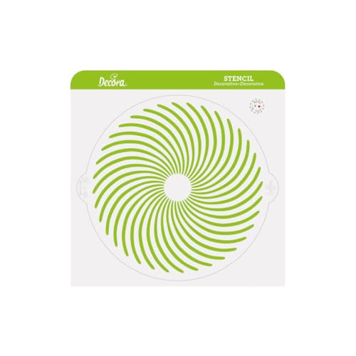 Decora 9270955 Dekorative Schablone Spirale, Durchmesser 25 cm, aus lebensmittelechtem Kunststoff, zum Gestalten von Torten, Süßigkeiten und Keksen, hergestellt in Italien von Decora