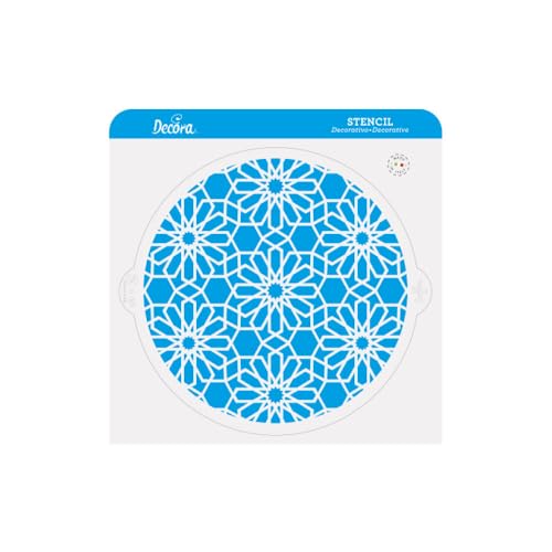 Decora 9270958 Dekorative Schablone mit geometrischen Blumen, Durchmesser 25 cm, aus lebensmittelechtem Kunststoff, für Zeichnungen auf Kuchen, Süßigkeiten und Keksen, hergestellt in Italien Decora 9270958 Dekorative Schablone mit geometrischen Blumen, Durchmesser 25 cm, aus lebensmittelechtem Kunststoff, für Zeichnungen auf Kuchen, Süßigkeiten und Keksen, hergestellt in Italien von Decora