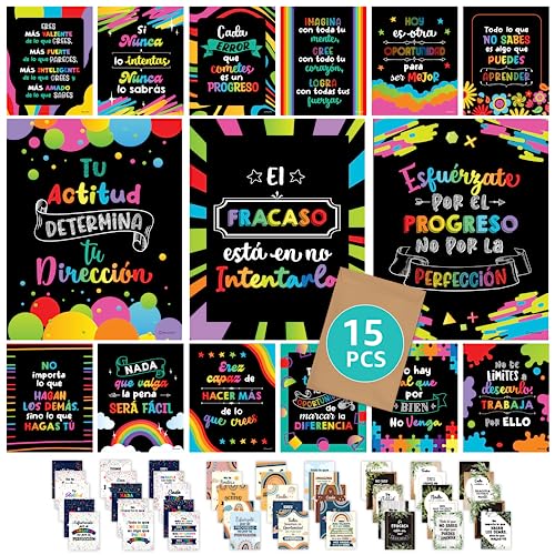 15 spanische Motivationsposter für Klassenzimmer, High School, 27,9 x 35,6 cm, spanische Poster für Klassenzimmer, High School, Wachstumsmindset-Poster für Klassenzimmer, inspirierende Poster, 15 spanische Motivationsposter für Klassenzimmer, High School, 27,9 x 35,6 cm, spanische Poster für Klassenzimmer, High School, Wachstumsmindset-Poster für Klassenzimmer, inspirierende Poster, von Decorably