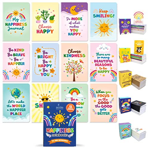 Decorably Bunte Glücks-Notizblöcke für Kinder, 12 inspirierende Designs, 8,9 x 12,7 cm, kleine Notizbücher für Kinder, gebunden, 16 Blatt, 24 Stück Decorably Bunte Glücks-Notizblöcke für Kinder, 12 inspirierende Designs, 8,9 x 12,7 cm, kleine Notizbücher für Kinder, gebunden, 16 Blatt, 24 Stück von Decorably