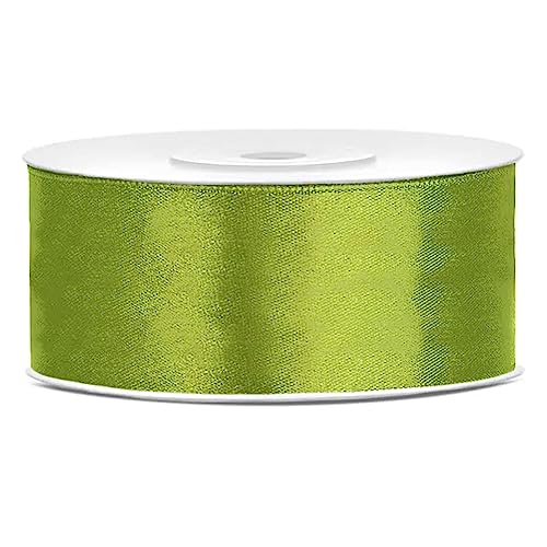Band, 25 mm, Grün, Rolle aus doppeltem Satin, 25 m, Band für Hochzeit, Taufe, Weihnachten, Neujahr, Geschenkidee Band, 25 mm, Grün, Rolle aus doppeltem Satin, 25 m, Band für Hochzeit, Taufe, Weihnachten, Neujahr, Geschenkidee von Decoraparty