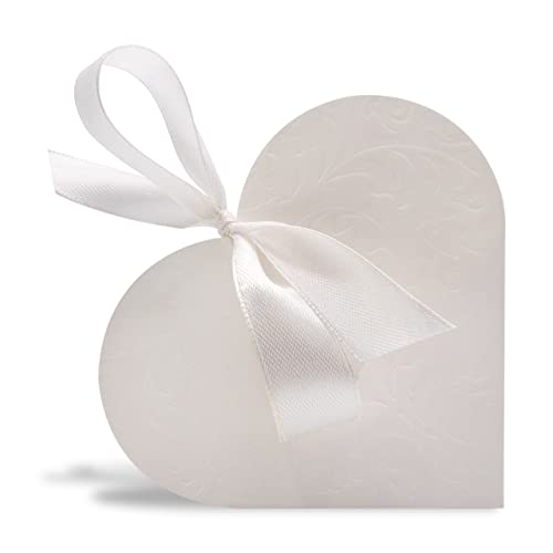 Decoraparty 10 Tischkarten mit weißem Herz, Geschenkbox mit Schleife, in Form von Herzen für Hochzeit, Bräutigam, Kommunion, Konfirmation, Taufe, Jahrestag Decoraparty 10 Tischkarten mit weißem Herz, Geschenkbox mit Schleife, in Form von Herzen für Hochzeit, Bräutigam, Kommunion, Konfirmation, Taufe, Jahrestag von Decoraparty