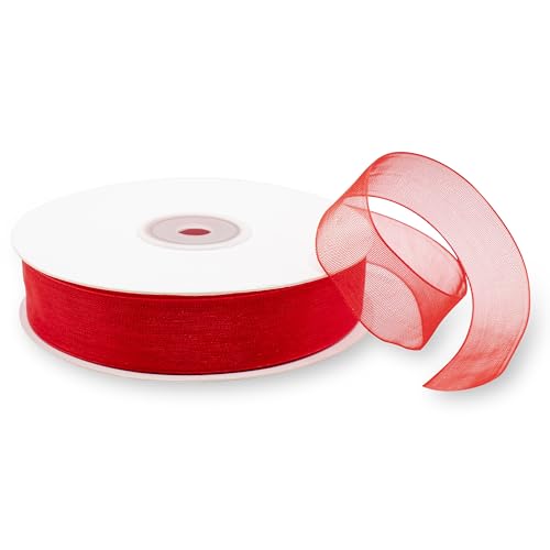 Decoraparty 20 mm x 50 m Organzaband, Rot, 2 cm dick, elegant, für Geschenke, Hochzeiten, Valentinstag, Geburtstag, Weihnachten, Neujahr, Feier Decoraparty 20 mm x 50 m Organzaband, Rot, 2 cm dick, elegant, für Geschenke, Hochzeiten, Valentinstag, Geburtstag, Weihnachten, Neujahr, Feier von Decoraparty
