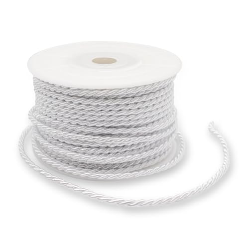 Decoraparty 3 mm x 25 m, weißes Band, geflochten, Polyester-Baumwollkordel für Geschenkverpackungen, Party, Kommunion, Taufe, Konfirmation, Hochzeit, Kreationen von Decoraparty