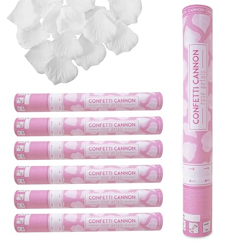 Decoraparty 6 Konfetti-Shooter mit Rosenblättern, Kanonenrohr für Konfetti Rosen Blütenblätter, weiß, 40 cm, für Hochzeit, Geburtstag, Hochzeit, Brautpaar, Party, elegantes Thema (Set mit 6 Stück) Decoraparty 6 Konfetti-Shooter mit Rosenblättern, Kanonenrohr für Konfetti Rosen Blütenblätter, weiß, 40 cm, für Hochzeit, Geburtstag, Hochzeit, Brautpaar, Party, elegantes Thema (Set mit 6 Stück) von Decoraparty