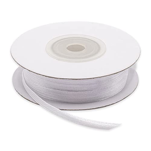 Decoraparty Doppeltes Satinband, weiß, 3 mm, satinierte Rolle für Gastgeschenke, Hochzeit, Taufe, Kommunion, Firmung, Zeremonie, 50 m Decoraparty Doppeltes Satinband, weiß, 3 mm, satinierte Rolle für Gastgeschenke, Hochzeit, Taufe, Kommunion, Firmung, Zeremonie, 50 m von Decoraparty