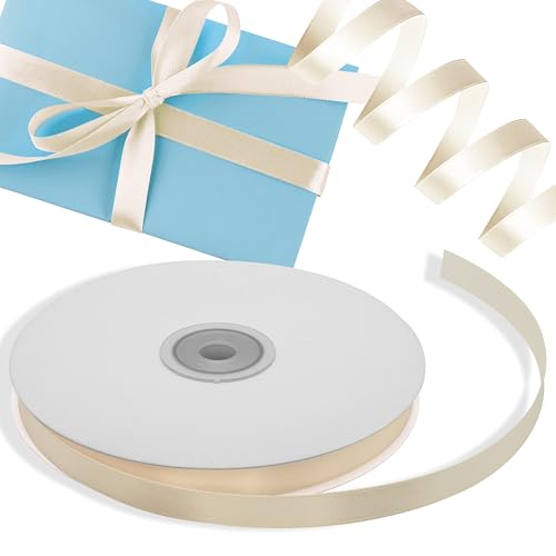 Decoraparty Elegantes Band aus Elfenbein, Doppelsatin, Dicke 10 mm, Rolle Satinband, glänzend, für Gastgeschenke, Hochzeit, Kommunion, Konfirmation, Verpackung, Geschenke, zum Basteln – Länge 50 m Decoraparty Elegantes Band aus Elfenbein, Doppelsatin, Dicke 10 mm, Rolle Satinband, glänzend, für Gastgeschenke, Hochzeit, Kommunion, Konfirmation, Verpackung, Geschenke, zum Basteln – Länge 50 m von Decoraparty