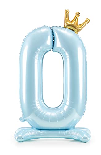 Decoraparty Folienballon mit Zahl 0 Stände in Himmelblau, Folie Ballonblau, für Männlich, Aluminiumfolie, aufblasbar, mit Luft für Party, Geburtstag, Jahrestag, Abschlussfeier, Kinder, Höhe 84 cm von Decoraparty