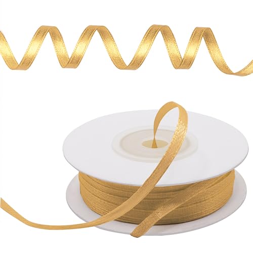 Decoraparty Goldenes Band 3 mm aus Doppelsatin, Rolle elegantes Band, Farbe: warmes Gold, für Gastgeschenke, Hochzeit, Jahrestag, Verpackung, Weihnachten, Geschenk – Länge 50 m Decoraparty Goldenes Band 3 mm aus Doppelsatin, Rolle elegantes Band, Farbe: warmes Gold, für Gastgeschenke, Hochzeit, Jahrestag, Verpackung, Weihnachten, Geschenk – Länge 50 m von Decoraparty