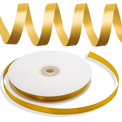 Decoraparty Goldenes Band aus Doppelsatin, 10 mm, Rolle mit elegantem goldenem Satinband, für Gastgeschenke, Hochzeit, Jahrestag, Verpackung, Weihnachten, Geschenk – Länge 50 m Decoraparty Goldenes Band aus Doppelsatin, 10 mm, Rolle mit elegantem goldenem Satinband, für Gastgeschenke, Hochzeit, Jahrestag, Verpackung, Weihnachten, Geschenk – Länge 50 m von Decoraparty