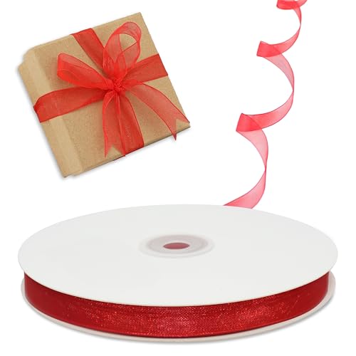 Decoraparty Rotes Organzaband, 10 mm, elegantes Band für Mädchen, Weihnachten, Valentinstag, Feiern, Gastgeschenke, Rolle mit 50 Metern Decoraparty Rotes Organzaband, 10 mm, elegantes Band für Mädchen, Weihnachten, Valentinstag, Feiern, Gastgeschenke, Rolle mit 50 Metern von Decoraparty