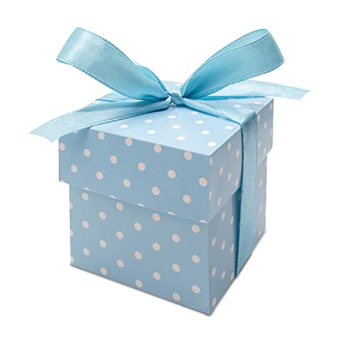 Decoraparty Set mit 10 Schachteln für Gastgeschenke mit Schleife, Box für Konfekt, Süßigkeiten, Tischkarten für Party, Hochzeit, Taufe, Konfirmation, Jahrestag, Hellblau mit Punkten Decoraparty Set mit 10 Schachteln für Gastgeschenke mit Schleife, Box für Konfekt, Süßigkeiten, Tischkarten für Party, Hochzeit, Taufe, Konfirmation, Jahrestag, Hellblau mit Punkten von Decoraparty