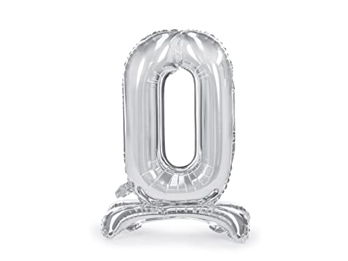 Folienballon aus Silber, Nummer 0, Ballon, Standfolie, aus Aluminium, aufblasbar, mit Luft, für Geburtstagsparty, Party, Jahrestag, Abschlussfeier, Jungen, Mädchen, Höhe 70 cm Folienballon aus Silber, Nummer 0, Ballon, Standfolie, aus Aluminium, aufblasbar, mit Luft, für Geburtstagsparty, Party, Jahrestag, Abschlussfeier, Jungen, Mädchen, Höhe 70 cm von Decoraparty