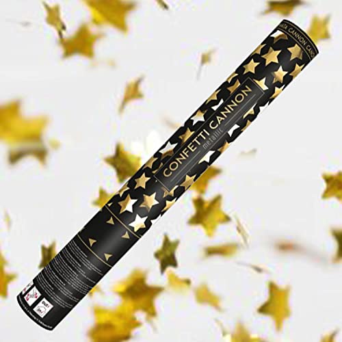 Konfetti-Kanone, goldfarben, metallisch, mit Sternen, für Hochzeiten, Abschlussfeiern, Neujahr, Braut, Themenparty – 40 cm Konfetti-Kanone, goldfarben, metallisch, mit Sternen, für Hochzeiten, Abschlussfeiern, Neujahr, Braut, Themenparty – 40 cm von Decoraparty
