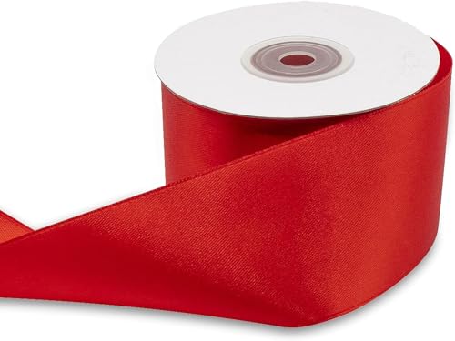 Rotes Satinband, 50 mm, Rolle mit 25 m, Band 5 cm, für Geschenkidee Hochzeit, Taufe, Valentinstag, Weihnachten, Neujahr, Gastgeschenk, Spule Rotes Satinband, 50 mm, Rolle mit 25 m, Band 5 cm, für Geschenkidee Hochzeit, Taufe, Valentinstag, Weihnachten, Neujahr, Gastgeschenk, Spule von Decoraparty