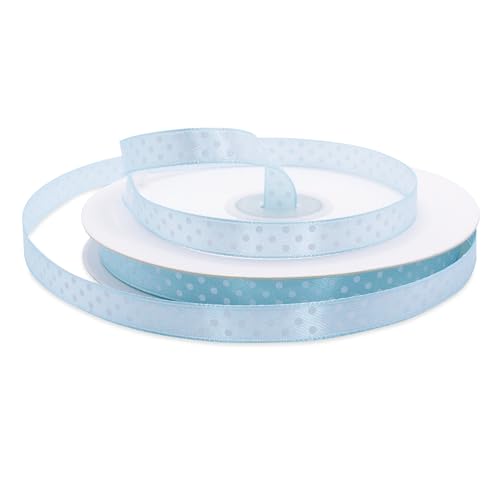 Satinband mit Punkten, Himmelblau, Rolle, doppeltes Band, hellblau, für Geschenkverpackung, Gastgeschenk, Party, Taufe, Geburtstag, Zeremonie, Dicke 10 mm, Länge L 50 m Satinband mit Punkten, Himmelblau, Rolle, doppeltes Band, hellblau, für Geschenkverpackung, Gastgeschenk, Party, Taufe, Geburtstag, Zeremonie, Dicke 10 mm, Länge L 50 m von Decoraparty