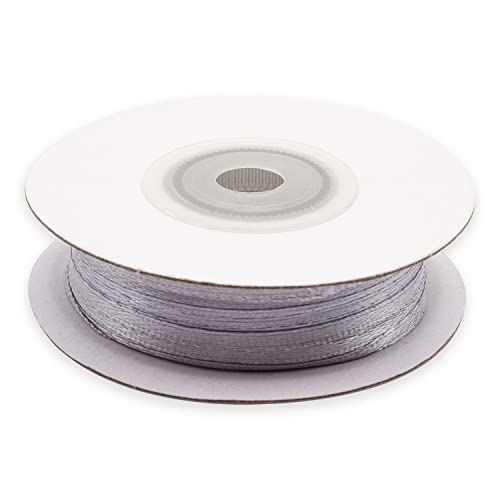 Silbernes Satinband 3 mm Rolle mit L 50 Meter Band für Geschenkidee Hochzeit Taufe Kommunion Weihnachten Neujahr Gastgeschenk Spule Silbernes Satinband 3 mm Rolle mit L 50 Meter Band für Geschenkidee Hochzeit Taufe Kommunion Weihnachten Neujahr Gastgeschenk Spule von Decoraparty