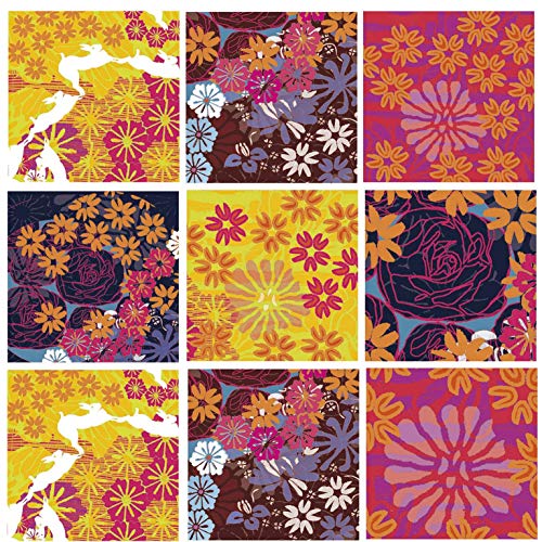 Décoration adhésive Coniglia 9 Deko-Figuren, Textil selbstklebend, Mehrfarbig, 30x30cm von Décoration adhésive